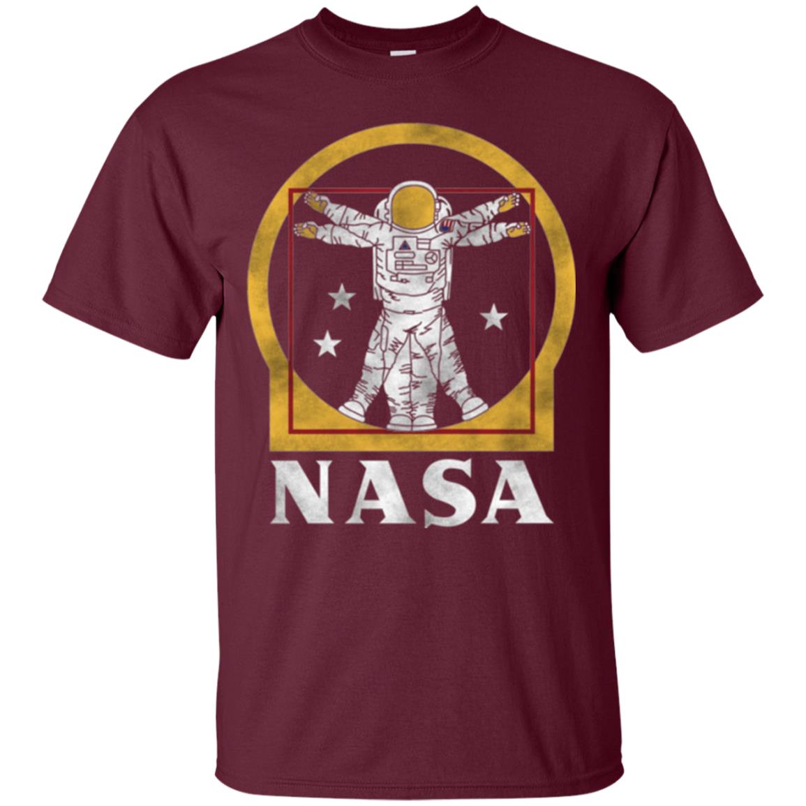 Nasa Vitruvian Astronaut Graphic T-shirt Maroon