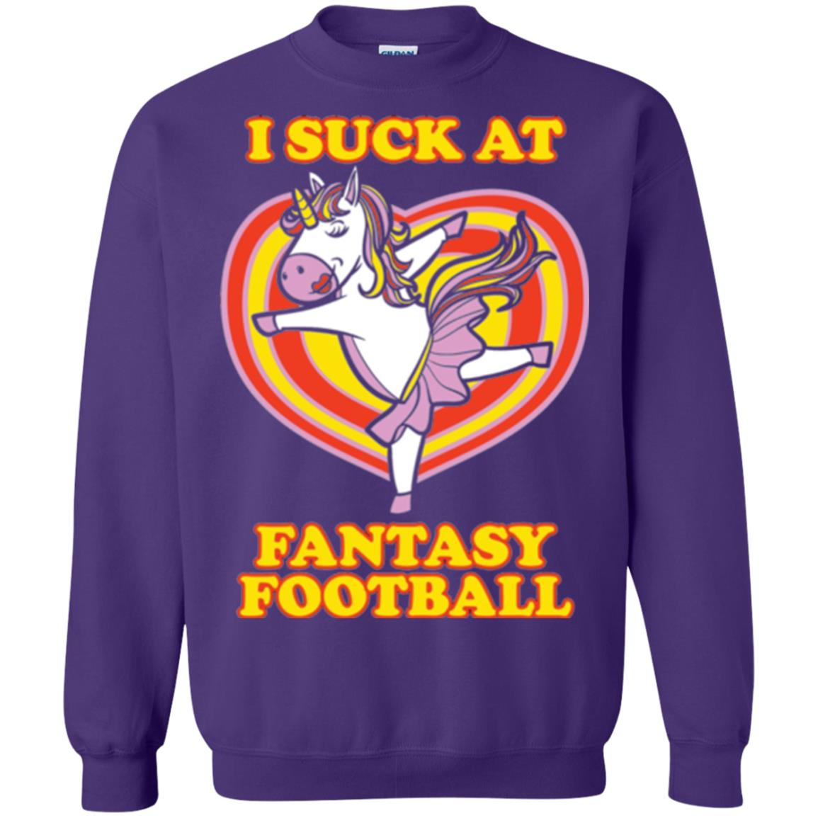 Funny Unicorn Loser T-shirt I Suck At Fantasy Football Purple
