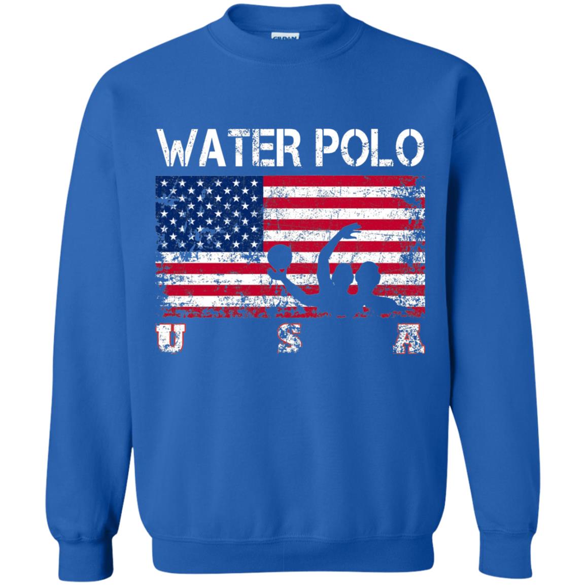Water Polo Team American Flag Water Polo T-shirt Royal