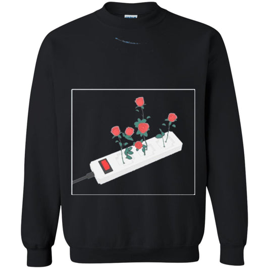 Flower Power Cute Art Aesthetic Vaporwave Digital Rose T-shirt Black
