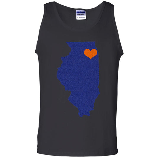 Football T-shirt Chicago Illinois Heart Black