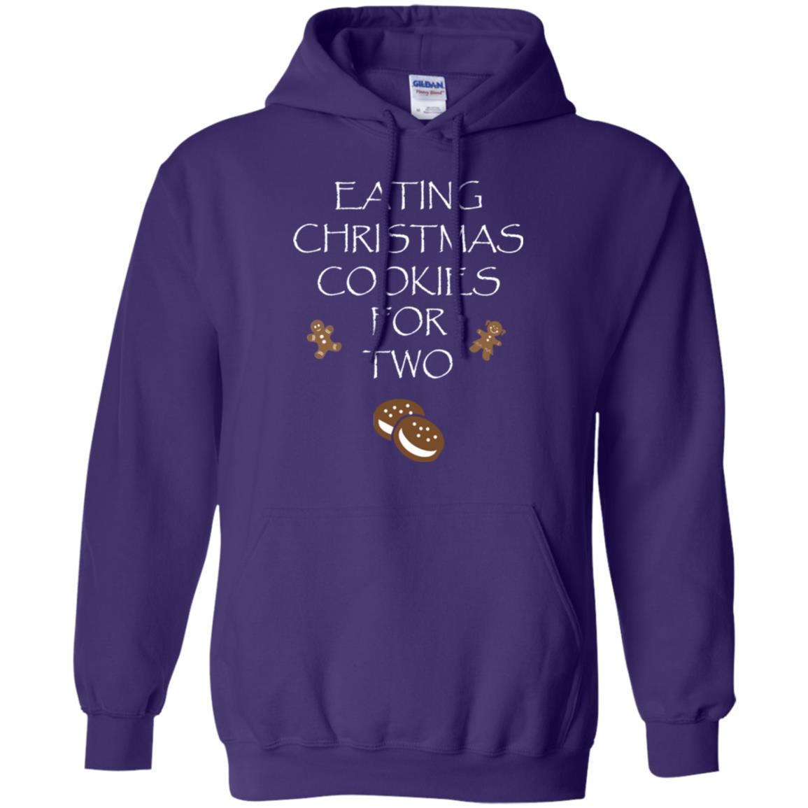 Christmas T-shirt Eating Christmas Cookies For Two Purple