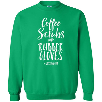 Nurse T-shirt Coffee Scrubs And Rubber Gloves Irish Green