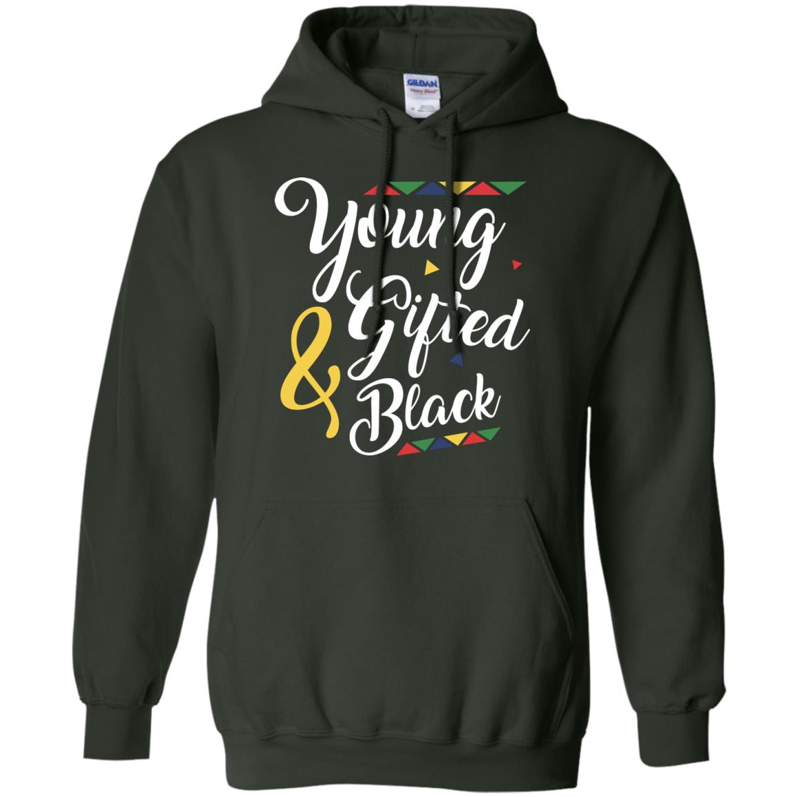 African American T-shirt Young Gifted And Black Forest Green