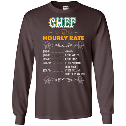 Chef Hourly Rate Cooking Cooker Gift Shirt Dark Chocolate