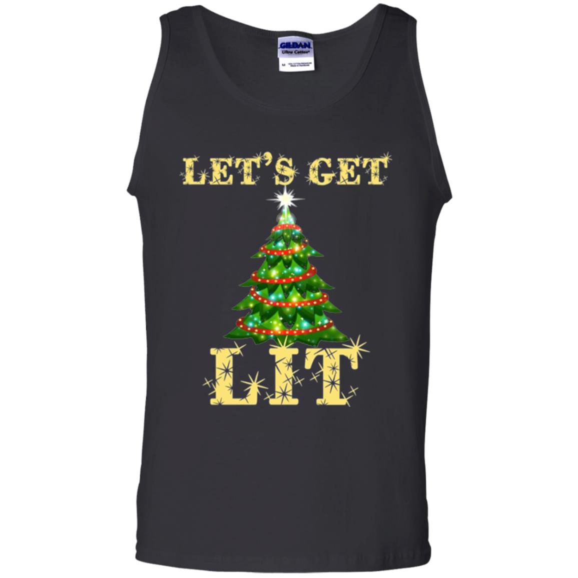 Christmas T-shirt Let_s Get Lit Black