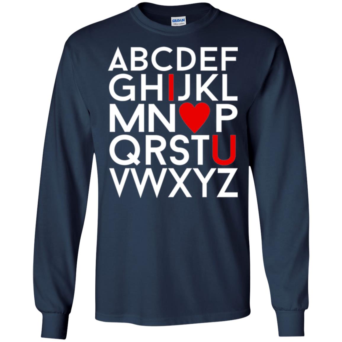 Happy Valentine_s Day Shirt, Alphabel I Love You Navy