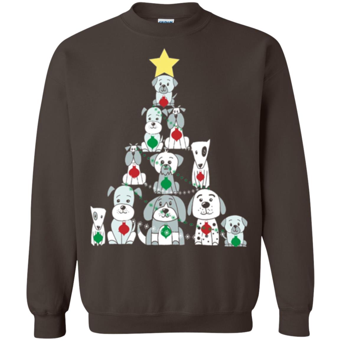Dogs Lovers T-shirt Christmas Tree By Dogs Dark Chocolate