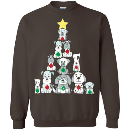 Dogs Lovers T-shirt Christmas Tree By Dogs Dark Chocolate