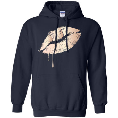 Rose Gold Dripping Lips T-shirt Navy