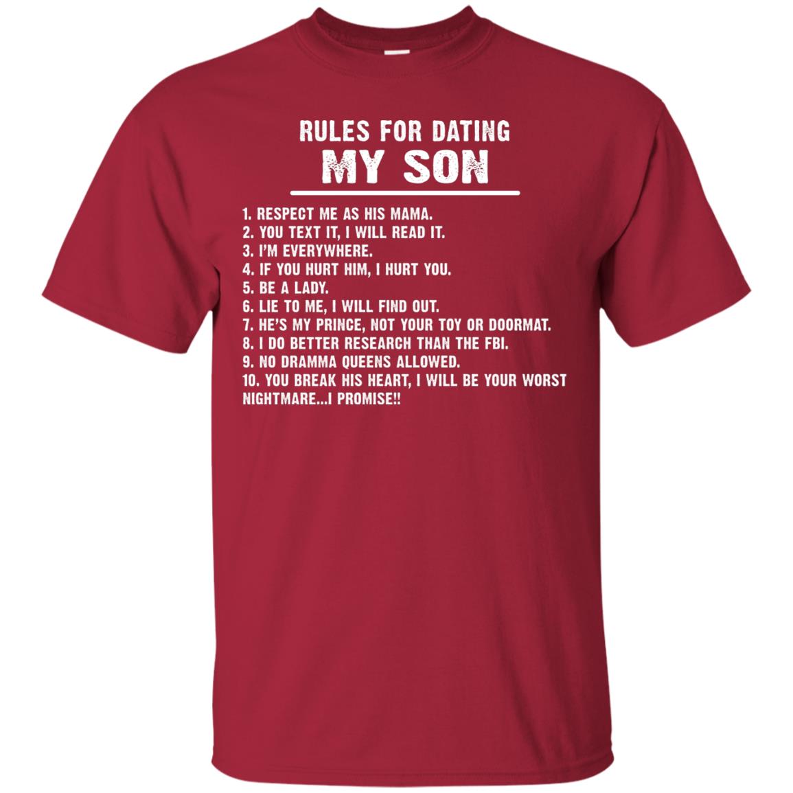 Rules For Dating My Son Daddy Shirt Cardinal