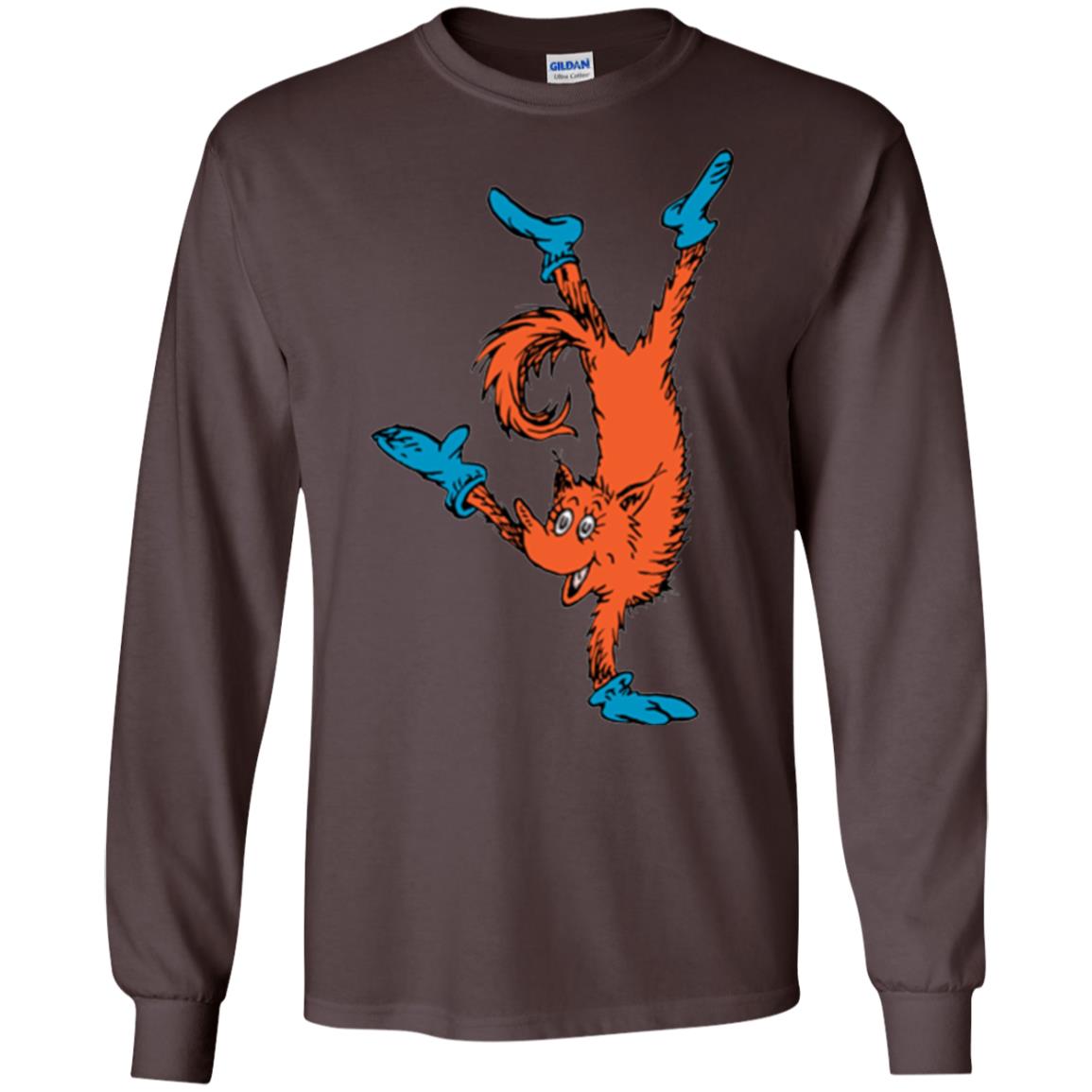 Dr. Seuss Fox In Socks Handstand Book Lover T-shirt Dark Chocolate