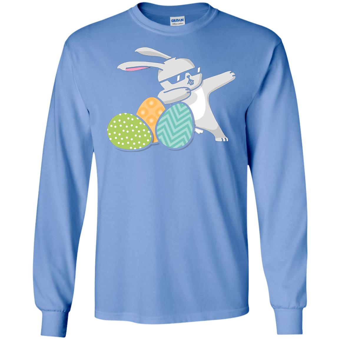 Easter Bunny Dabbing Gift Shirt For Dabbing Lover Carolina Blue