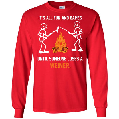 Camper T-shirt It’s All Fun And Games Until Someone Loses A Weiner Red