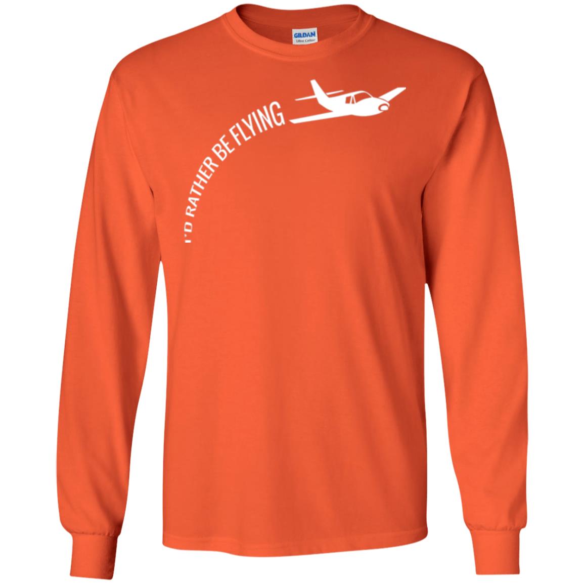 Airplane Pilot T-shirt I_d Rather Be Flying Orange