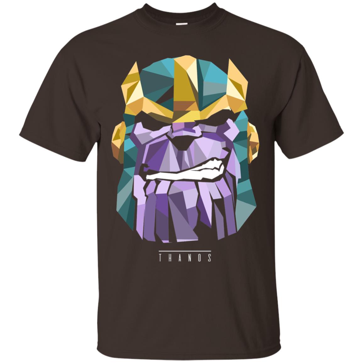 Thanos Low Poly Geometric Art Head Graphic T-shirt Dark Chocolate