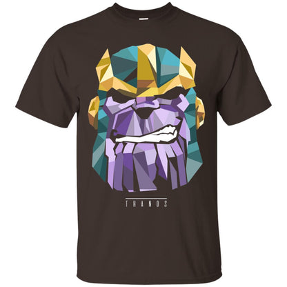 Thanos Low Poly Geometric Art Head Graphic T-shirt Dark Chocolate