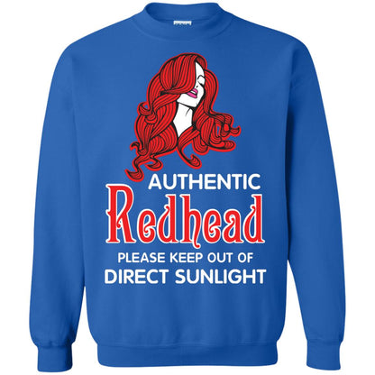 Authentic Redhead Please Keep Out Of Direct Sunlight Cool Redhead Gift Shirt For Girls Royal