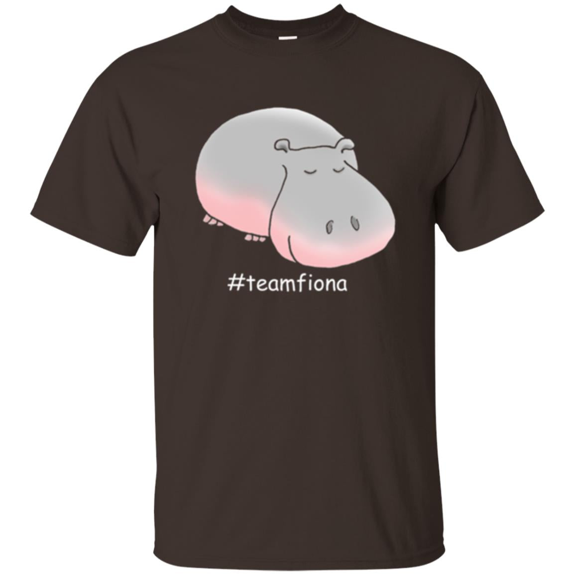 Hippo Lover T-shirt Hashtag Team Fiona Dark Chocolate
