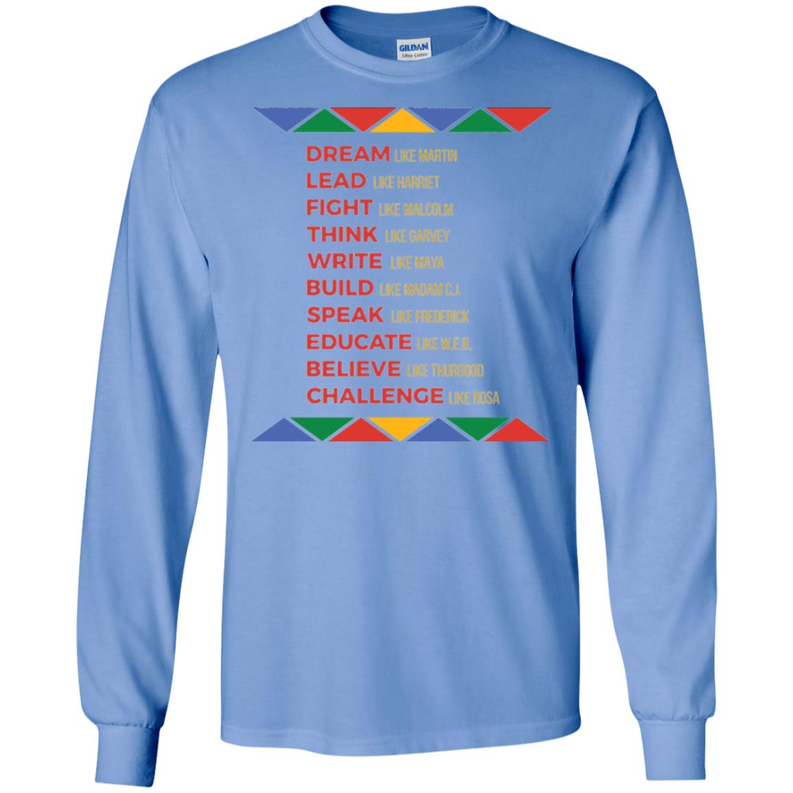 Black History African American Heroes T-shirt Carolina Blue