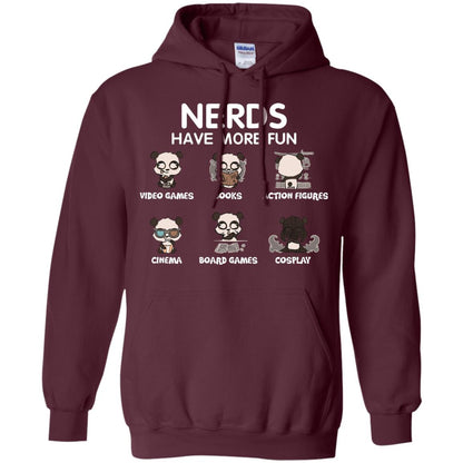 Nerds Have More Fun Video Games Books Action Figures Shirts Maroon