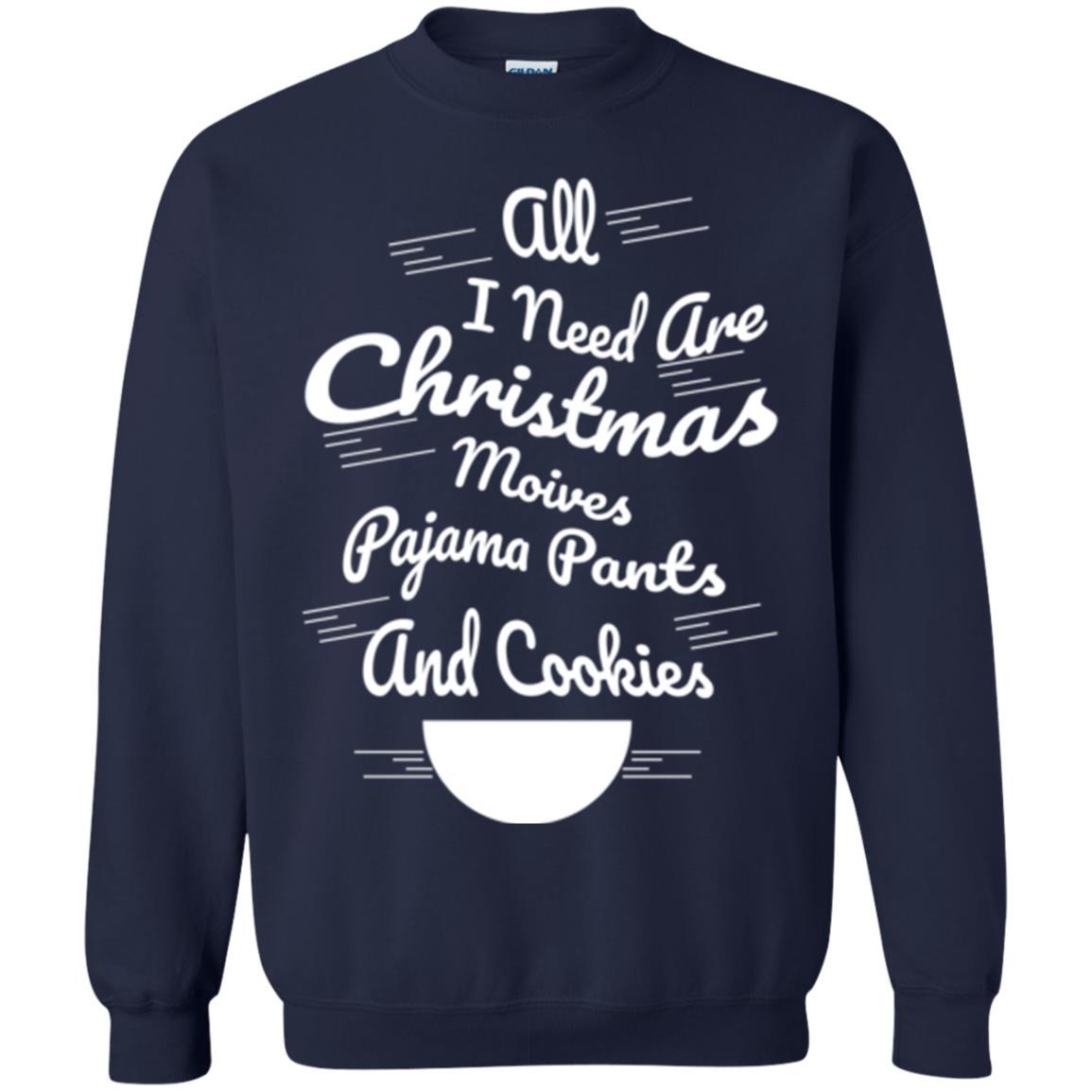 Christmas T-shirt All I Need Are Christmas Movies Pajama Pants Navy
