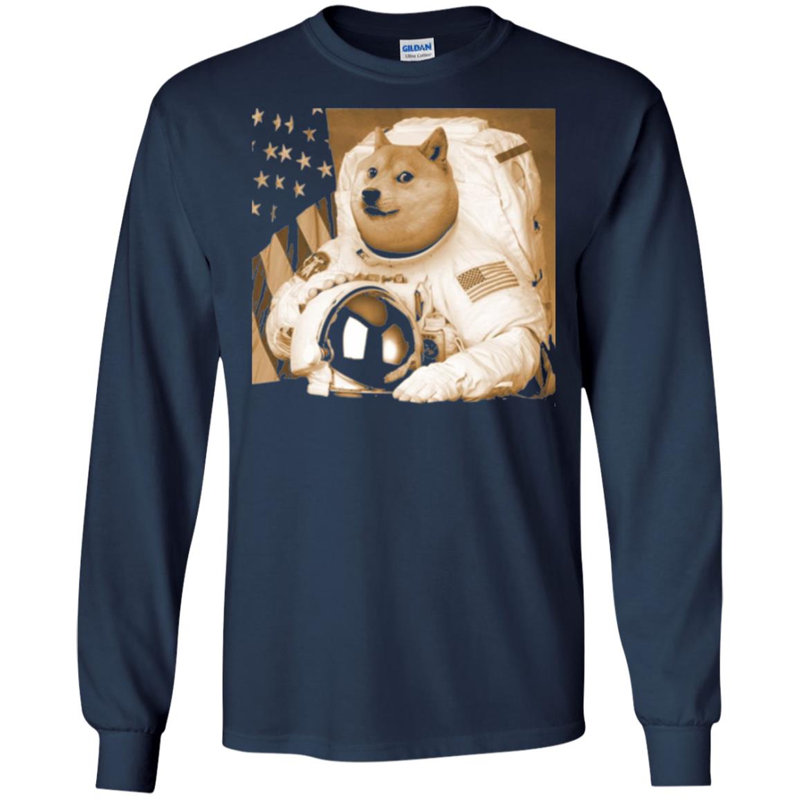 Astronomy T-shirt Dogecoin Moon Astronaut Crypto Navy