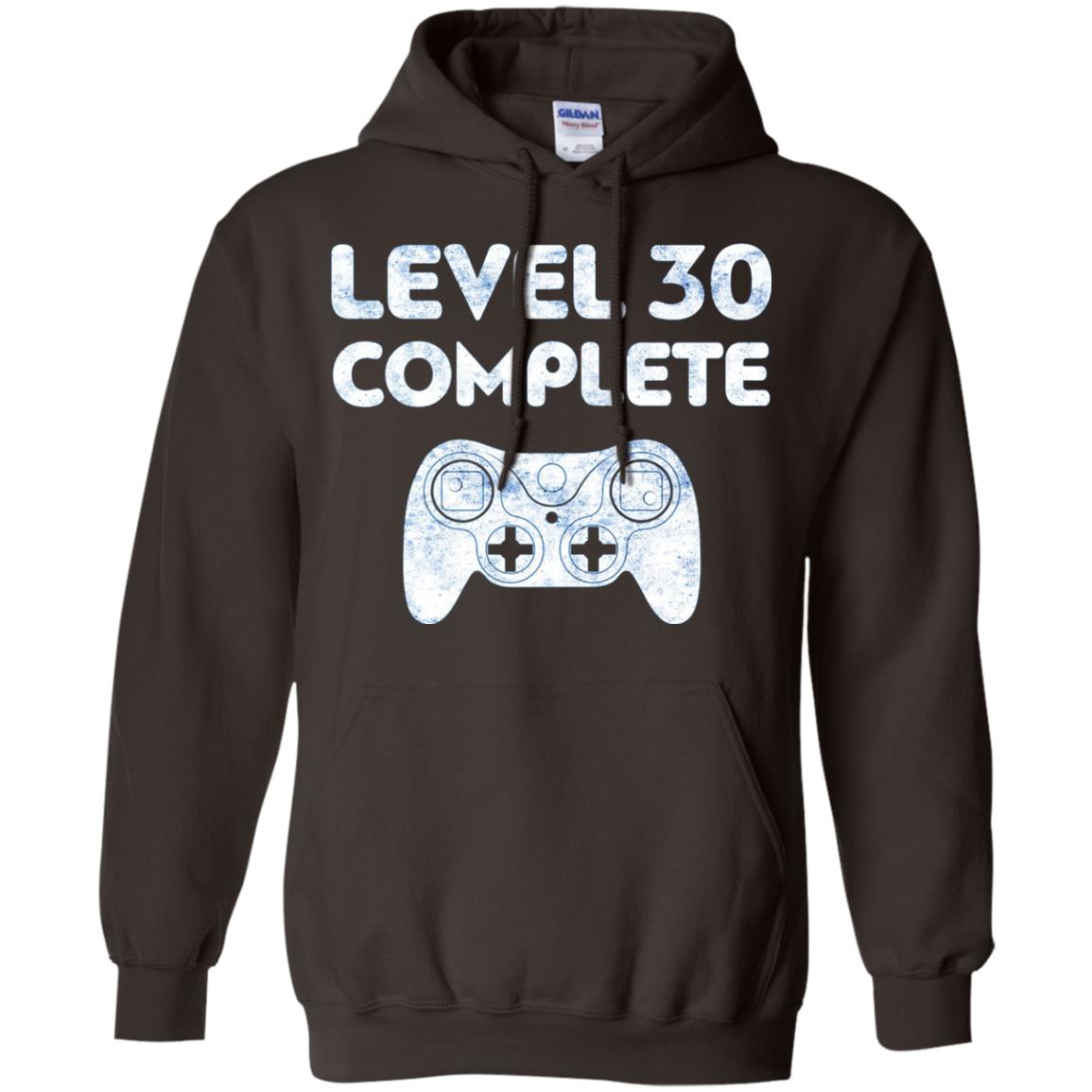 Level 30 Complete Video Gamer 30th Birthday Shirt Dark Chocolate