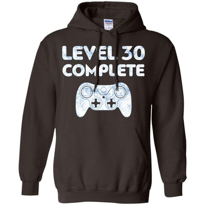 Level 30 Complete Video Gamer 30th Birthday Shirt Dark Chocolate