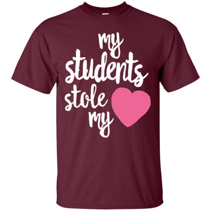 Valentine_s Day T-shirt My Students Stole My Heart Maroon