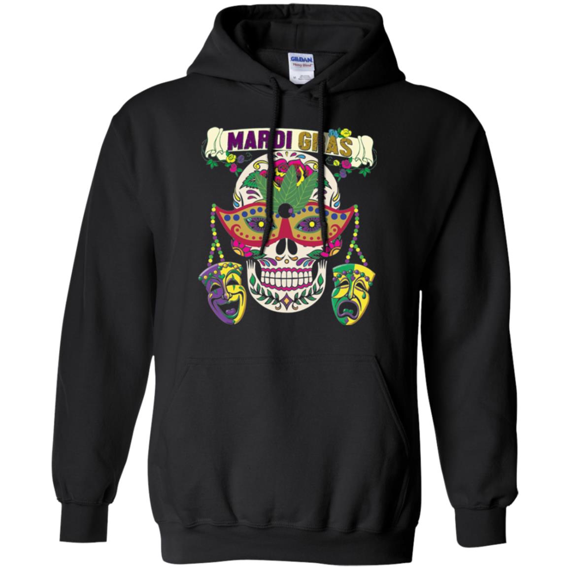Mardi Gras Skull T-shirt Black