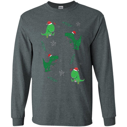 Funny Christmas T-shirt Merry Christmas Dinosaur Dark Heather