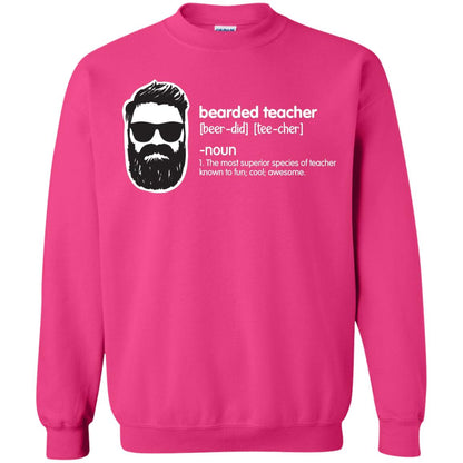 Bearded Teacher The Most Superior Species Of Teacher Known To Fun Cool Awesome Shirt Heliconia