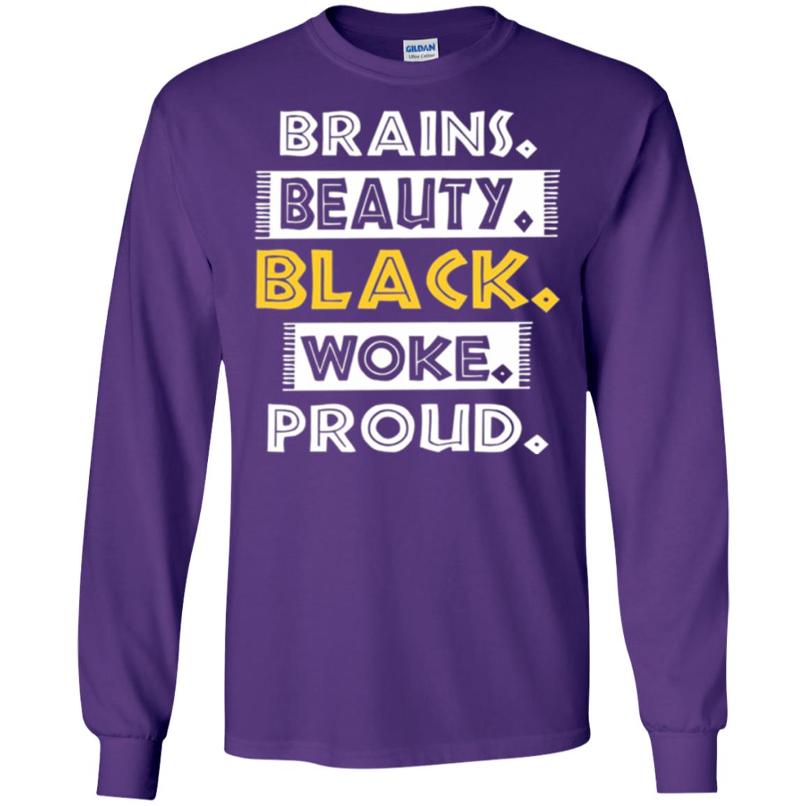 Educated Melanin T-shirt Brains Beauty Black Woke Proud Purple