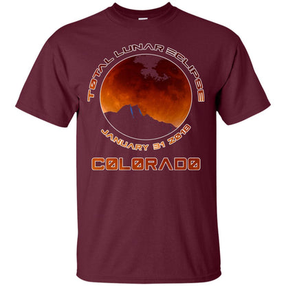 Colorado Lunar Eclipse 2018 T-shirt January 31 Maroon
