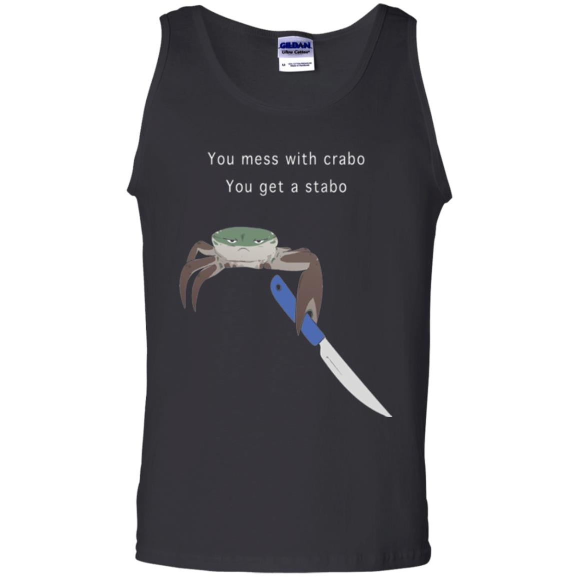 Funny Crab T-shirt You Mess With Crabo You Get A Stabo Black