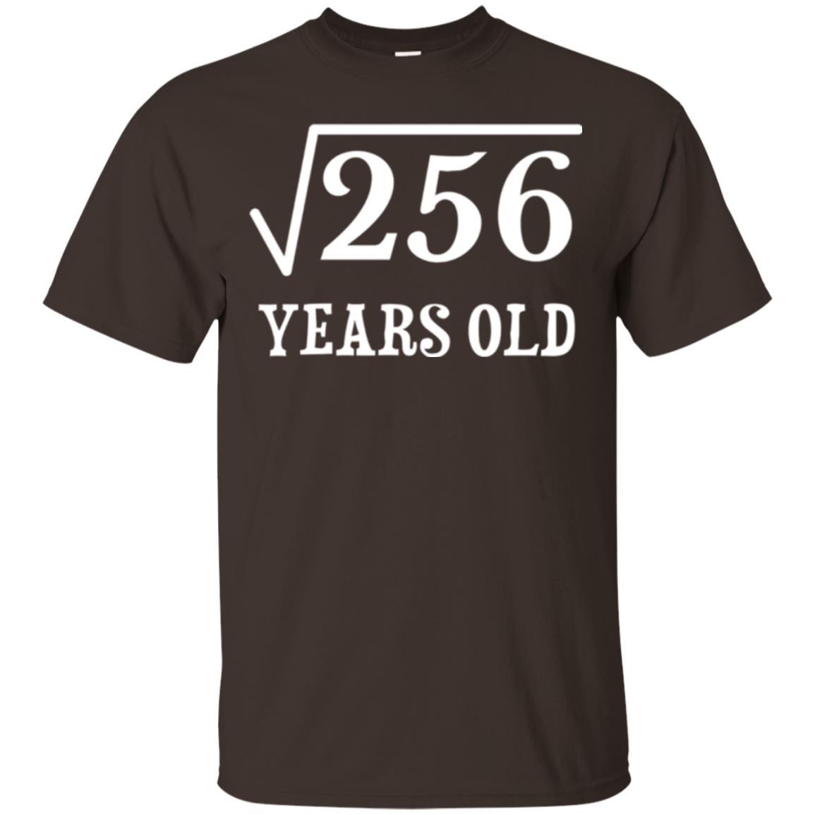 Birthday T-shirt Square Root Of 256 16th Years Old Dark Chocolate