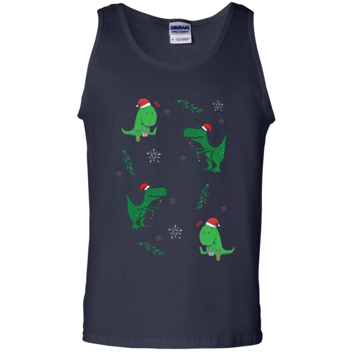 Funny Christmas T-shirt Merry Christmas Dinosaur Navy