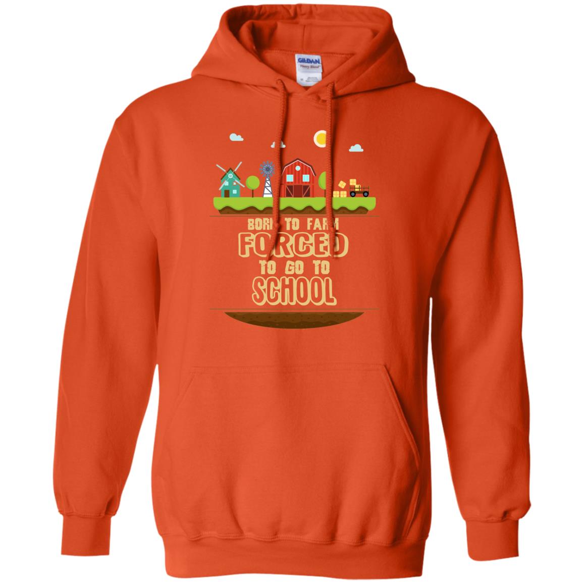 Born To Farm Forced To Go To School Farmer First Day Of School Shirt Orange