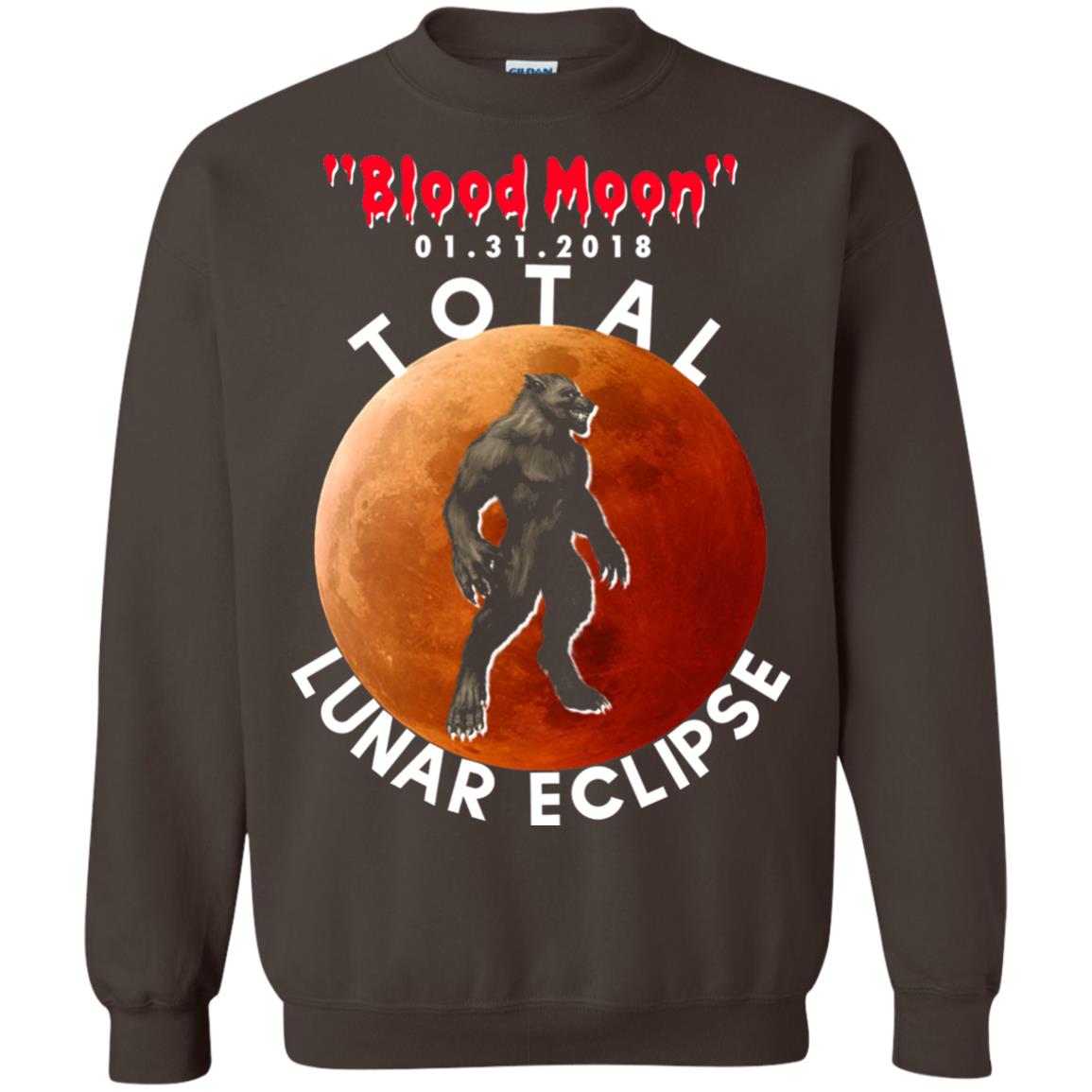 Best Total Lunar Eclipse Shirt 2018 - Blood Moon Werewolf T-shirt Dark Chocolate