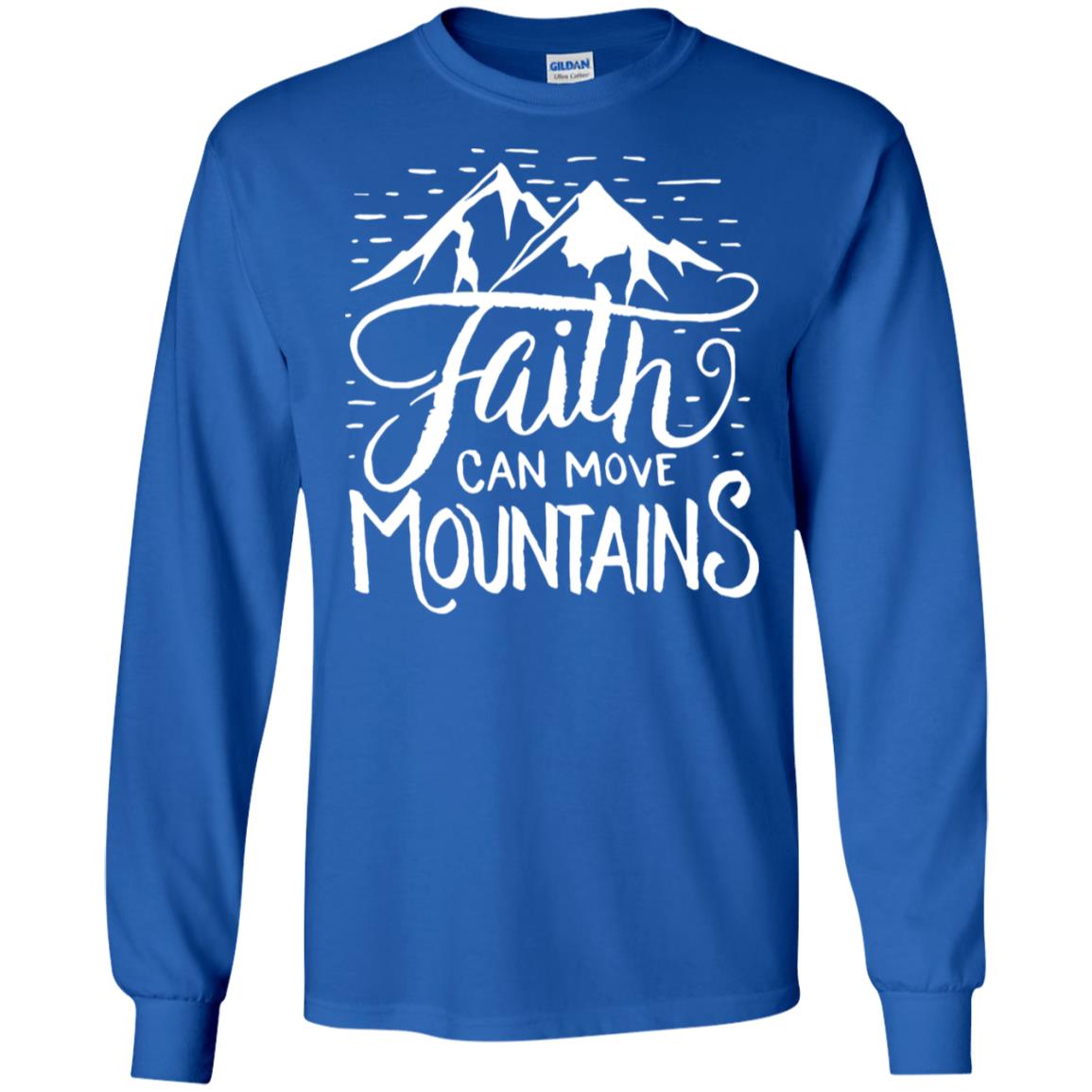 Faith Can Move Mountains Christian Gift Shirt Royal