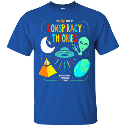 The Big Book Of Conspiracy Theories Funny Bookworm T-shirt Royal