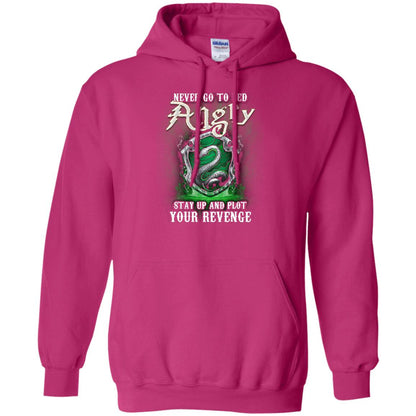 Never Go To Bed Angry Stay Up And Plot Your Revenge Slytherin House Harry Potter Fan Shirt Heliconia