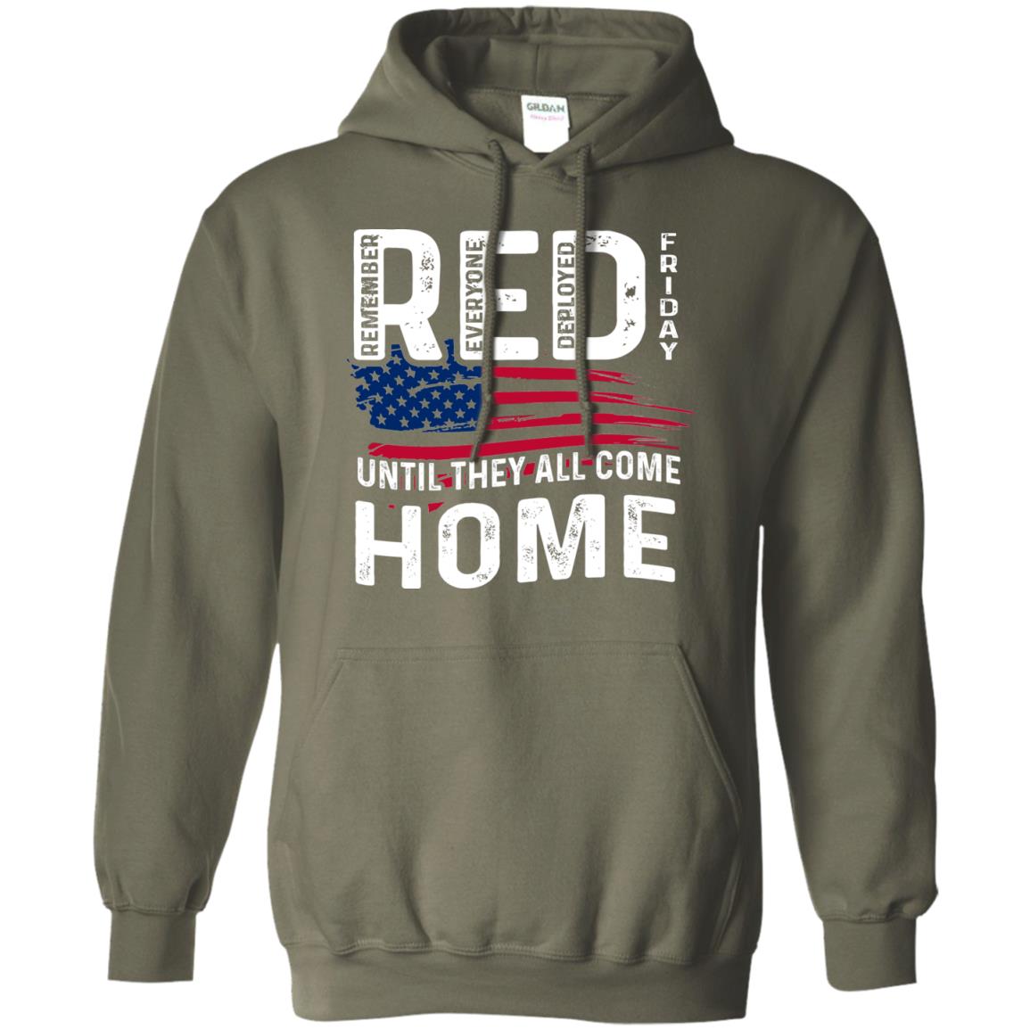 Nation Wear Red Day T-shirt Red Friday Until They All Come Home Military Green
