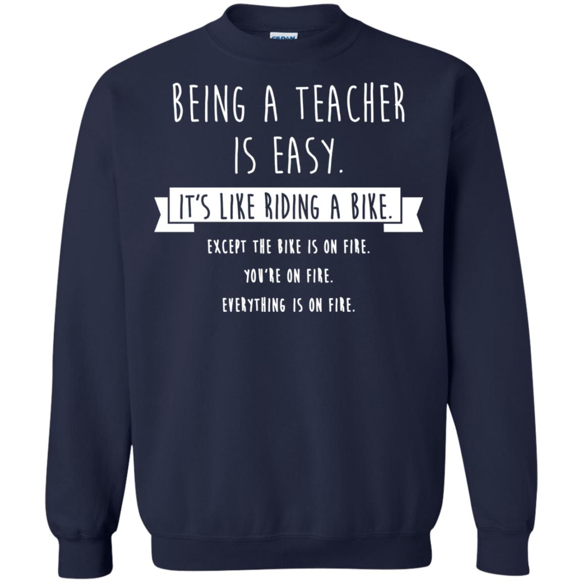 Being A Teacher Is Easy Funny Sarcastic T-shirt Navy