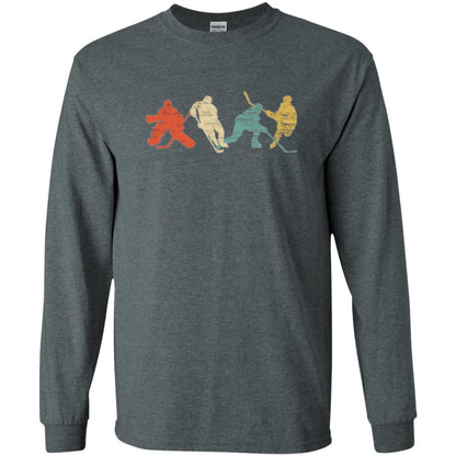 Classic Vintage Style Ice Hockey T-shirt Dark Heather
