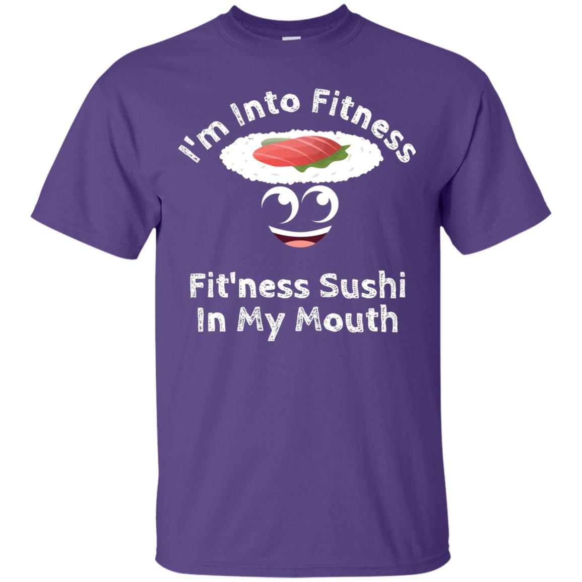 Im Into Fitness Sushi In My Mouth Cute Cartoon Tshirt Purple