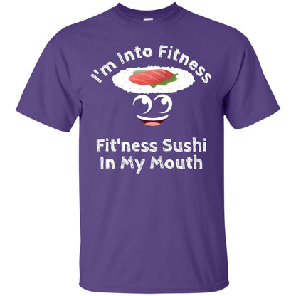 Im Into Fitness Sushi In My Mouth Cute Cartoon Tshirt Purple