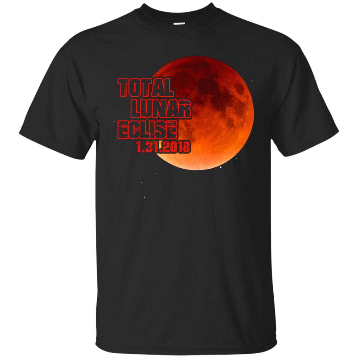Blood Moon T-shirt Total Lunar Eclipse 1.31.2018 Black