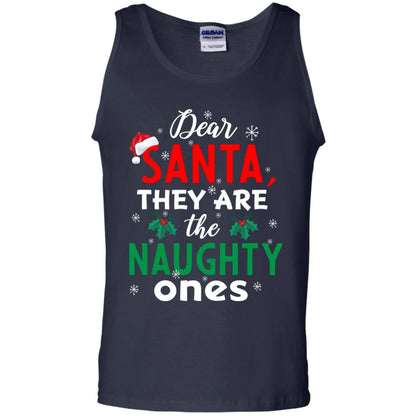 Dear Santa They Are The Naughty Ones Funny X-mas Gift Shirt Navy